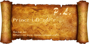 Princz Lázár névjegykártya